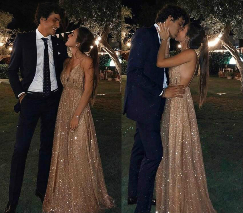 Gold Sequined Sexy Plus Size Prom Dresses 2021 Spaghetti Straps Backless Formal Holidays Graduation Wear Party Gowns Custom Made