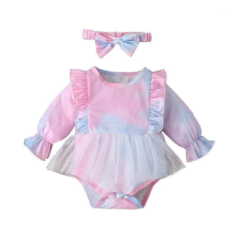 Clothing Sets 2021 Girl's Two Piece Set Baby's Romper Tie-dyed Flying Sleeve Mesh Jumpsuit Splicing Princess Hair Band For Born, White
Clothing Sets 2021 Girl's Two Piece Set Baby's Romper Tie-dyed Flying Sleeve Mesh Jumpsuit Splicing Princess Hair Band For Born, White
