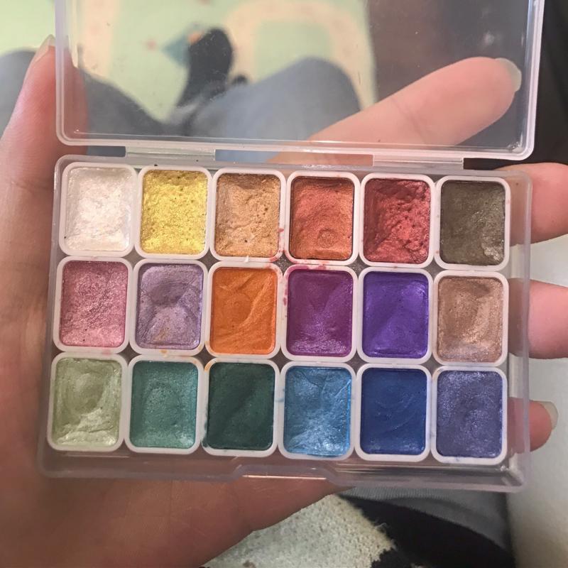 Gift Sets 18 Colors Pearlescent Watercolor Paint Solid Glitter Pigment Drawing Set Metallic Nail Art Supply
Gift Sets 18 Colors Pearlescent Watercolor Paint Solid Glitter Pigment Drawing Set Metallic Nail Art Supply