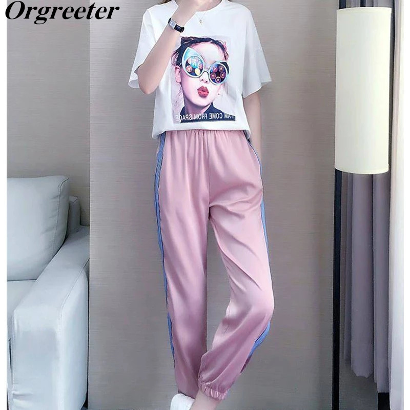 Summer Casual Two piece set Women Girl avatar Print O-neck Tshirt and Side Hollow out Striped Patchwork Pink Pants Sets 210525, White
Summer Casual Two piece set Women Girl avatar Print O-neck Tshirt and Side Hollow out Striped Patchwork Pink Pants Sets 210525, White
