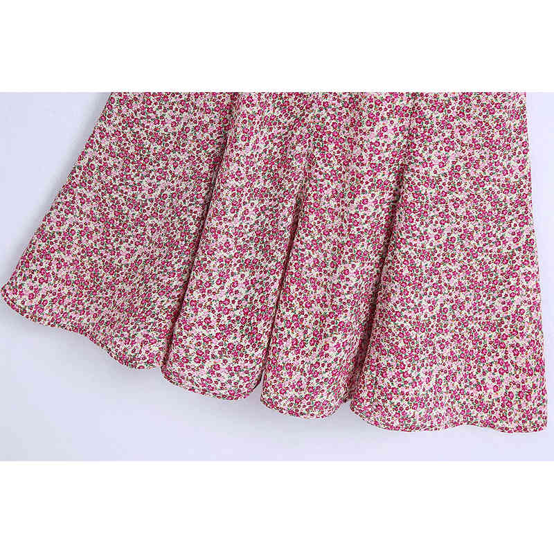 Women Printed Dress Spaghetti Strap Ruffle Above Knee Dresses Chic Lady Fashion Casual Clothes 210517