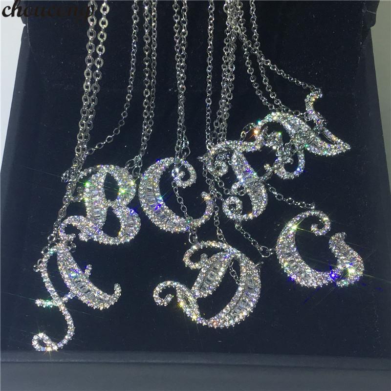 Chains Choucong Handmade 26 Letters Pendants Pave Cz 925 Sterling Silver Wedding Pendant Necklace For Women Bridal Party Jewelry
Chains Choucong Handmade 26 Letters Pendants Pave Cz 925 Sterling Silver Wedding Pendant Necklace For Women Bridal Party Jewelry