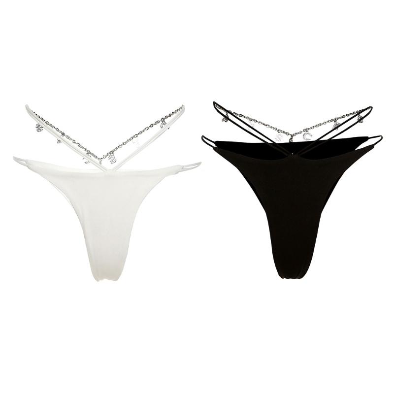 Women's Panties Women Sexy Low Waist Thong Rhinestone Letters Chain Strappy Lingerie, Black
Women's Panties Women Sexy Low Waist Thong Rhinestone Letters Chain Strappy Lingerie, Black