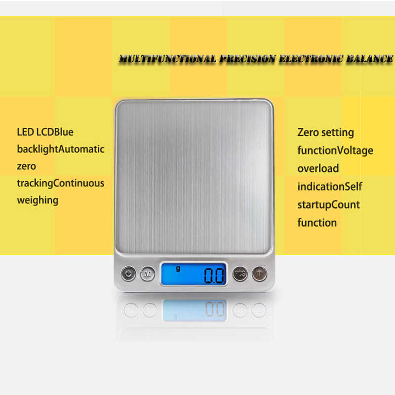 3000g/0.1g Electronic digital display scale Platform 500g/0.1g Jewelry gram s Precision LCD mini Kitchen Scale 210927