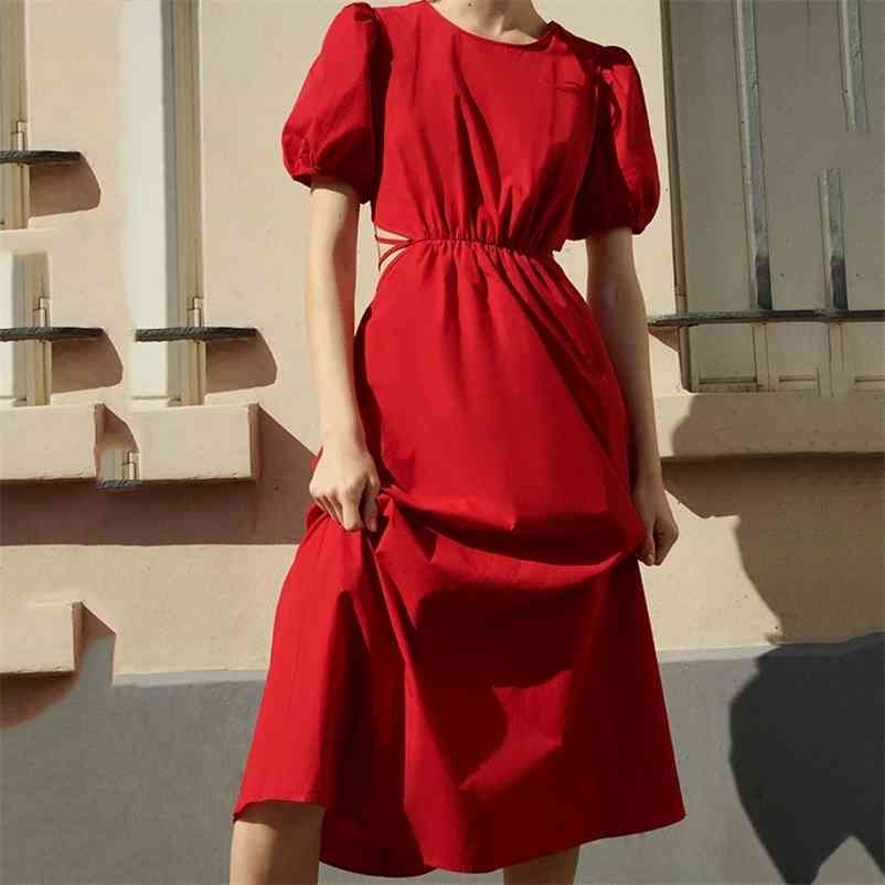 Fashion Women's Dress Chick O neck Slim hollow up Waist Ruffle mid short sleeve Print Sweet Style Hedging for party 210524, Red
Fashion Women's Dress Chick O neck Slim hollow up Waist Ruffle mid short sleeve Print Sweet Style Hedging for party 210524, Red