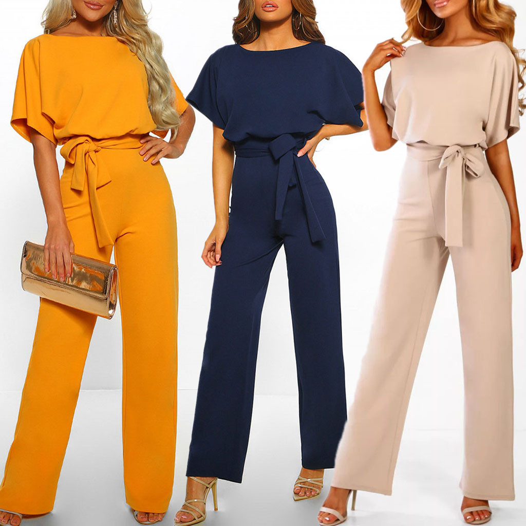 GOOHOJIO Rompers Women Jumpsuit Short Sleeve Playsuit Clubwear Straight Leg Jumpsuit Womens With Belt Bodysuit Rompers
GOOHOJIO Rompers Women Jumpsuit Short Sleeve Playsuit Clubwear Straight Leg Jumpsuit Womens With Belt Bodysuit Rompers