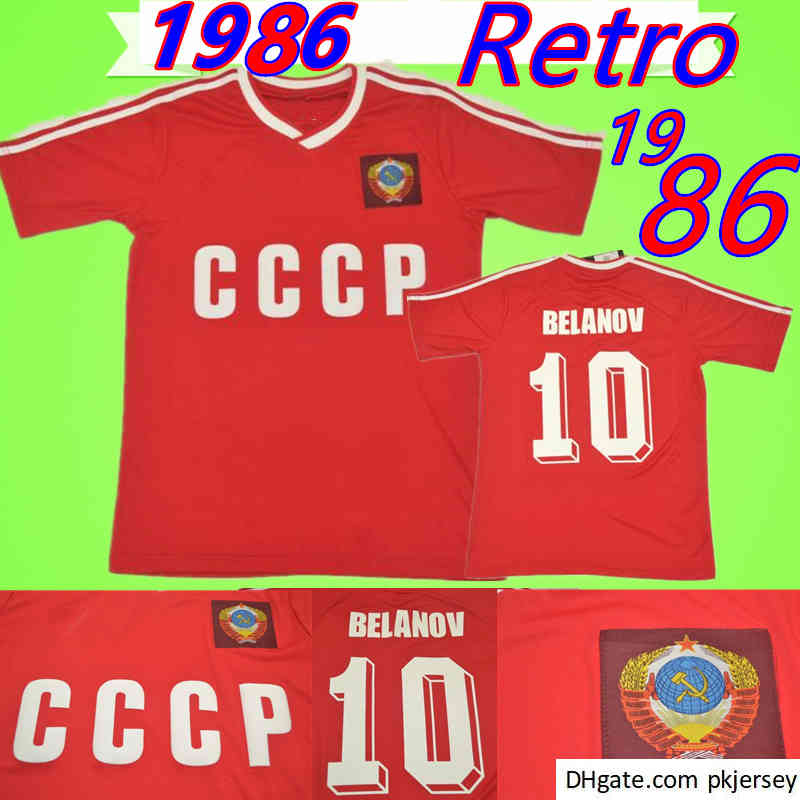 1986 1987 USSR home red soccer jersey CCCP #10 BELANOV Soviet Union retro 86 87 football shirt uniform Vintage Classic commemorate antique uniform, Black;yellow
1986 1987 USSR home red soccer jersey CCCP #10 BELANOV Soviet Union retro 86 87 football shirt uniform Vintage Classic commemorate antique uniform, Black;yellow