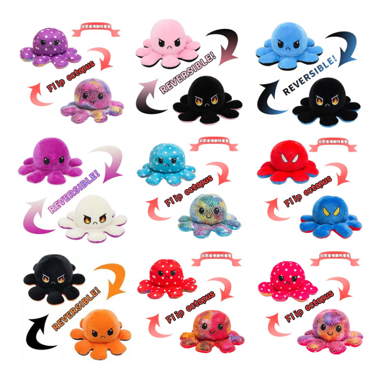DHL New Colorful Reversible Flip Octopus Stuffed Dolls Soft Double-sided Expression Plush Toy Baby Kids Gift Doll New Year Christmas
DHL New Colorful Reversible Flip Octopus Stuffed Dolls Soft Double-sided Expression Plush Toy Baby Kids Gift Doll New Year Christmas