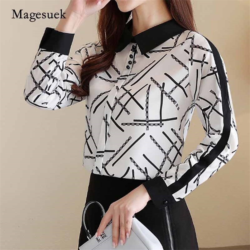 Autumn Elegant Korean Style All-match Slim Design Women Shirt Printing Color Contrast Long Sleeve Chiffon Blouse 10757 210518, White
Autumn Elegant Korean Style All-match Slim Design Women Shirt Printing Color Contrast Long Sleeve Chiffon Blouse 10757 210518, White