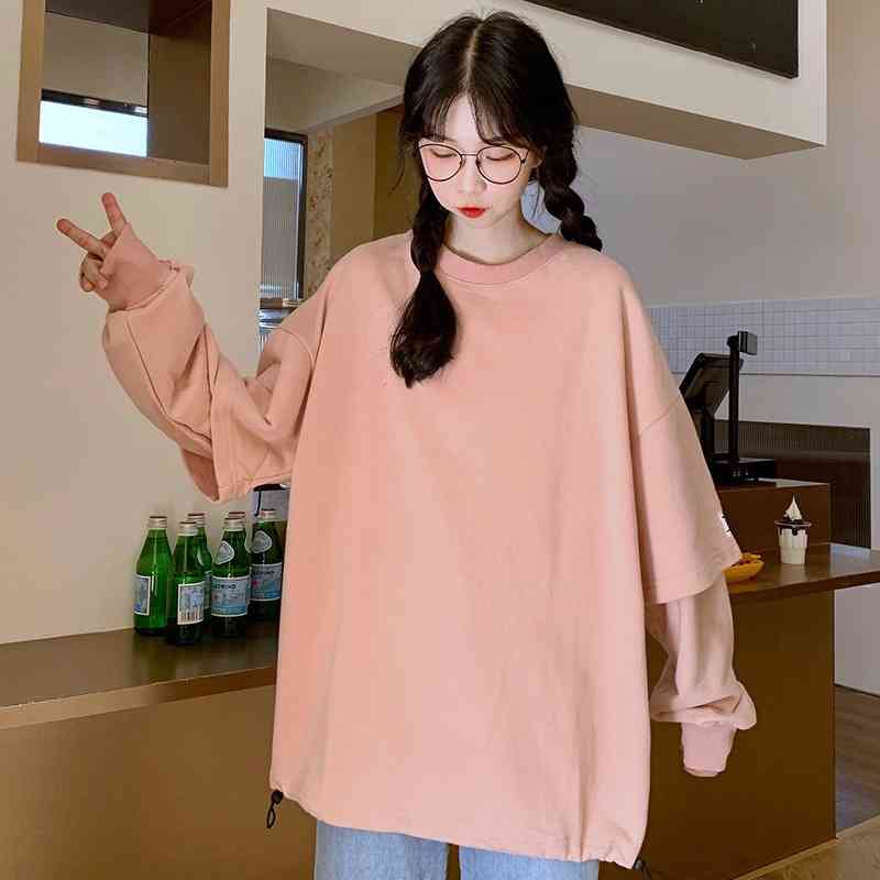 Early autumn women's new long sleeve loose girlfriends Korean ins student thin net red personalized versatile top, Black
Early autumn women's new long sleeve loose girlfriends Korean ins student thin net red personalized versatile top, Black