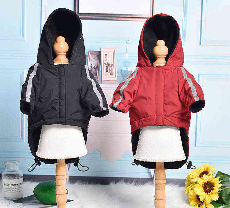 Dog Clothes Puppy Coat Winter WarmJacket Waterproof Reflective Dogface Pet Apparel Clothing For Small Medium Large Dogs 211106