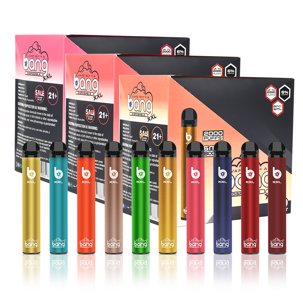 Bang XXL XXtra Pro Max Disposable Vape Pen Electronic Cigarettes Device 800mAh Battery Pre-filled 6ml Pods Empty Vapors 2000 Puffs Wholesale
Bang XXL XXtra Pro Max Disposable Vape Pen Electronic Cigarettes Device 800mAh Battery Pre-filled 6ml Pods Empty Vapors 2000 Puffs Wholesale