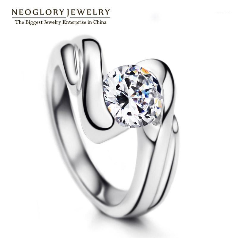 Cluster Rings Neoglory Zircon Nonadjustable Wedding For Women Fashion Jewelry 2021 Brand RI1 SQC1