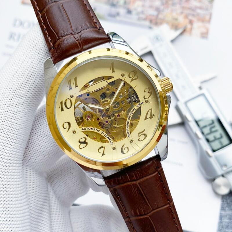Skeleton design men mechanical aotomatic watch geniune leather luxury mens watches top brand man dress wristwatch silver gold business clock oyster male relogio, Gift box
Skeleton design men mechanical aotomatic watch geniune leather luxury mens watches top brand man dress wristwatch silver gold business clock oyster male relogio, Gift box