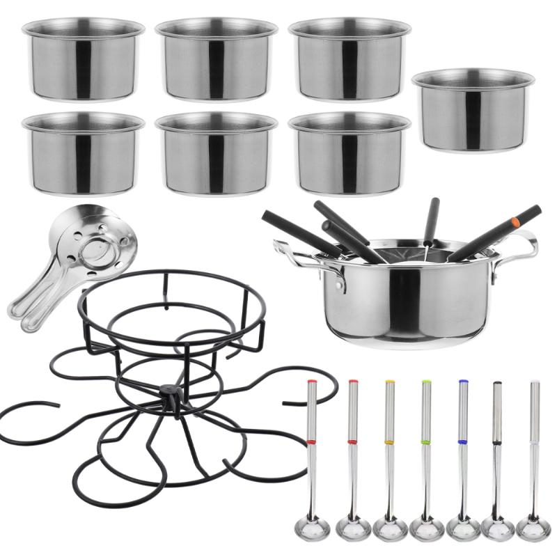 Set Fondue Tool Cooking Stove Safe Alcohol Portable Cookware Pans