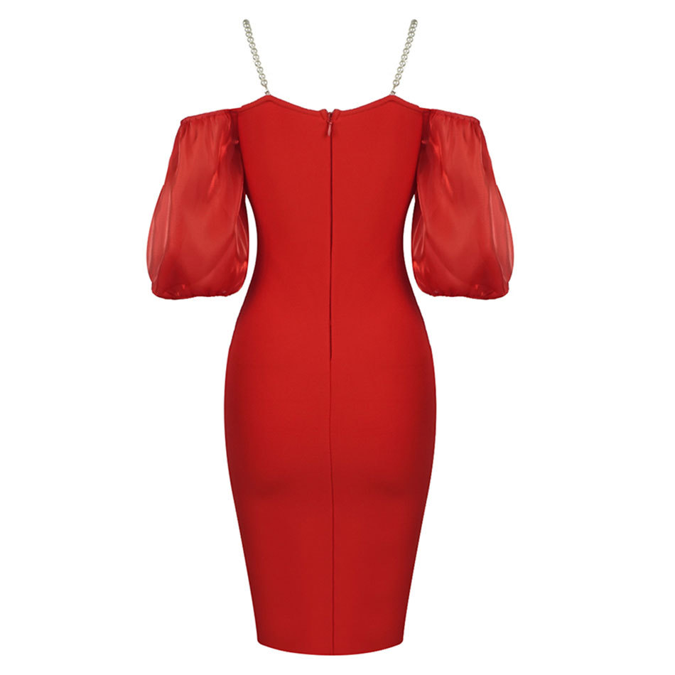 Free Women's Satin Patchwork Bandage Dress Sexy Knit Strap Bowknot Lantern Sleeve Bodycon Club Party Dresses 210524