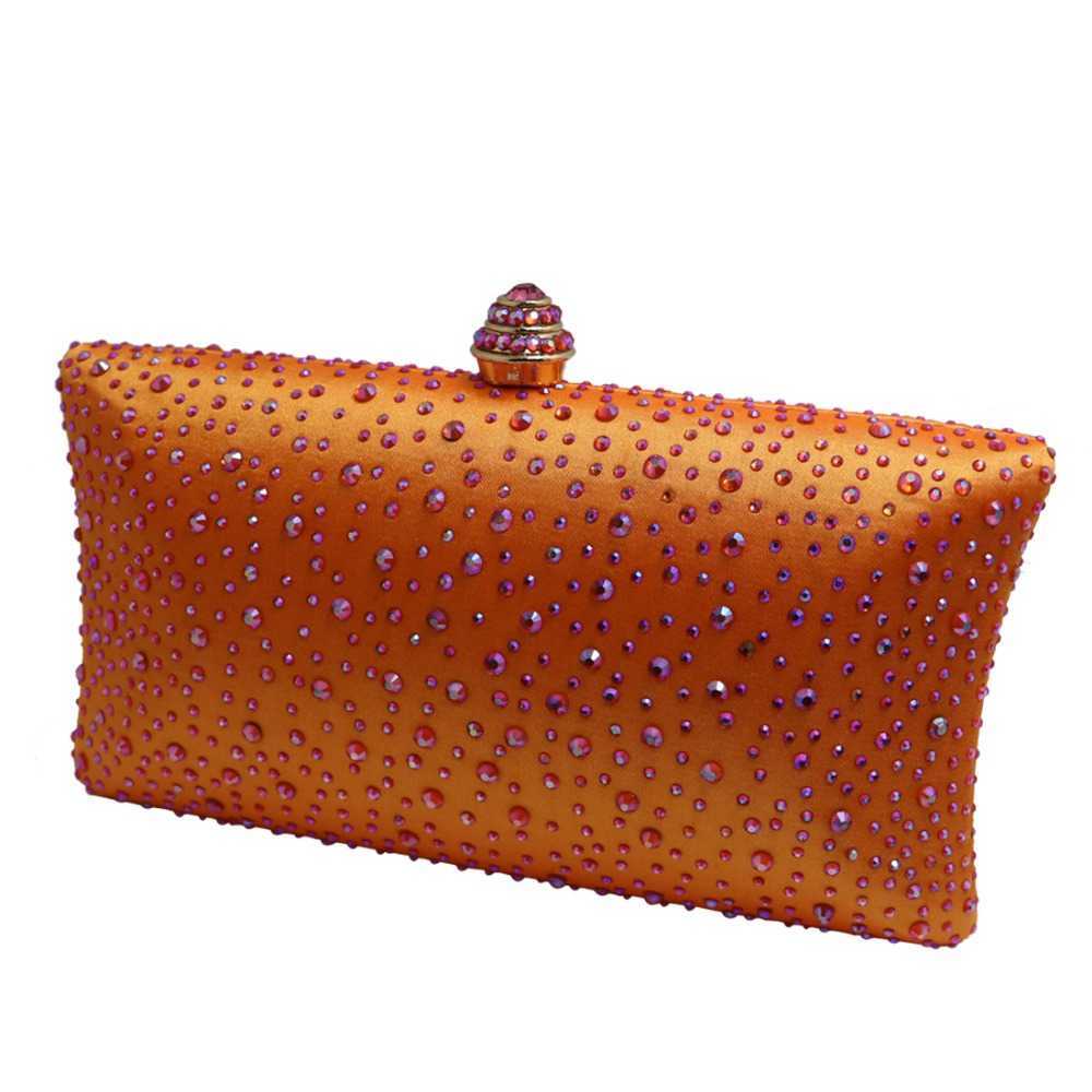 Orange for Womens Party Crystal Evening Bags and Box Clutch Black/Green/Purple/Gray/Gold 210901