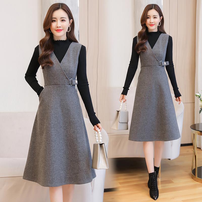 Casual Dresses Autumn Winter Ladies Professional Vest Dress Two Piece Woolen Slim High Waist Strap Base Plus Size Women Clothes, Brown
Casual Dresses Autumn Winter Ladies Professional Vest Dress Two Piece Woolen Slim High Waist Strap Base Plus Size Women Clothes, Brown