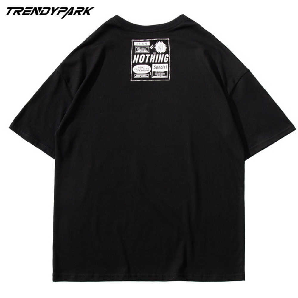 Men's Hip Hop T-Shirt Streetwear Harajuku Popcorn Print T Shirt Cotton Casual Short Sleeve Tshirt Black Shirt Oversized Top Tee 210601