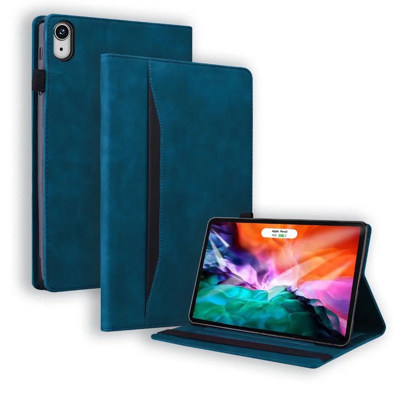 Business Leather Wallet Cases For Ipad 10.2 2022 Pro 12.9 2021 Mini 6 5 4 3 2 1 7 8 9 9.7inch 10.2 Air 10.5 10.2 11 Air4 Pro 2021 2 ID Card Slot Kicks