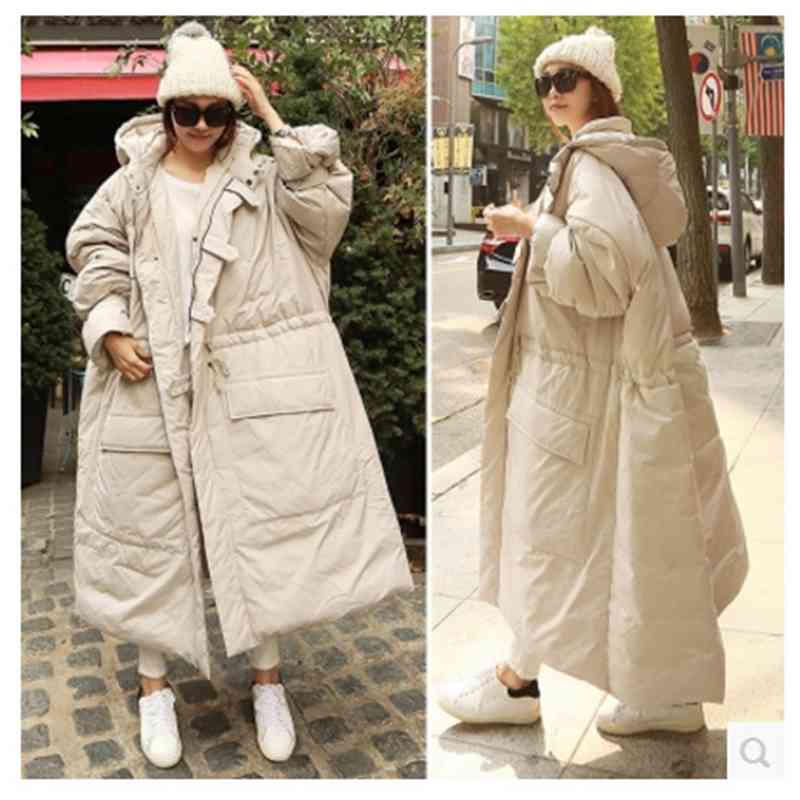 Winter Korean Style Women Long Warm Parkas Coat Women New Cotton Hooded Thick Parkas Coats Solid Color Thick Women Clothing 210421