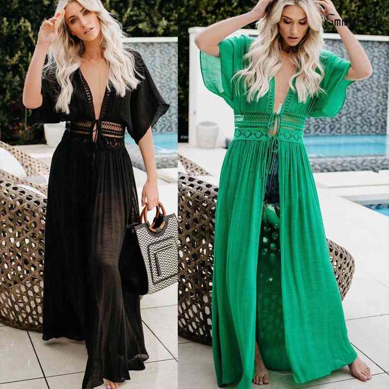 summer mesh beach loose women dress sundress beachwear cover up v neck bandage swimwear swimsuit bathing suit, Black;gray
summer mesh beach loose women dress sundress beachwear cover up v neck bandage swimwear swimsuit bathing suit, Black;gray