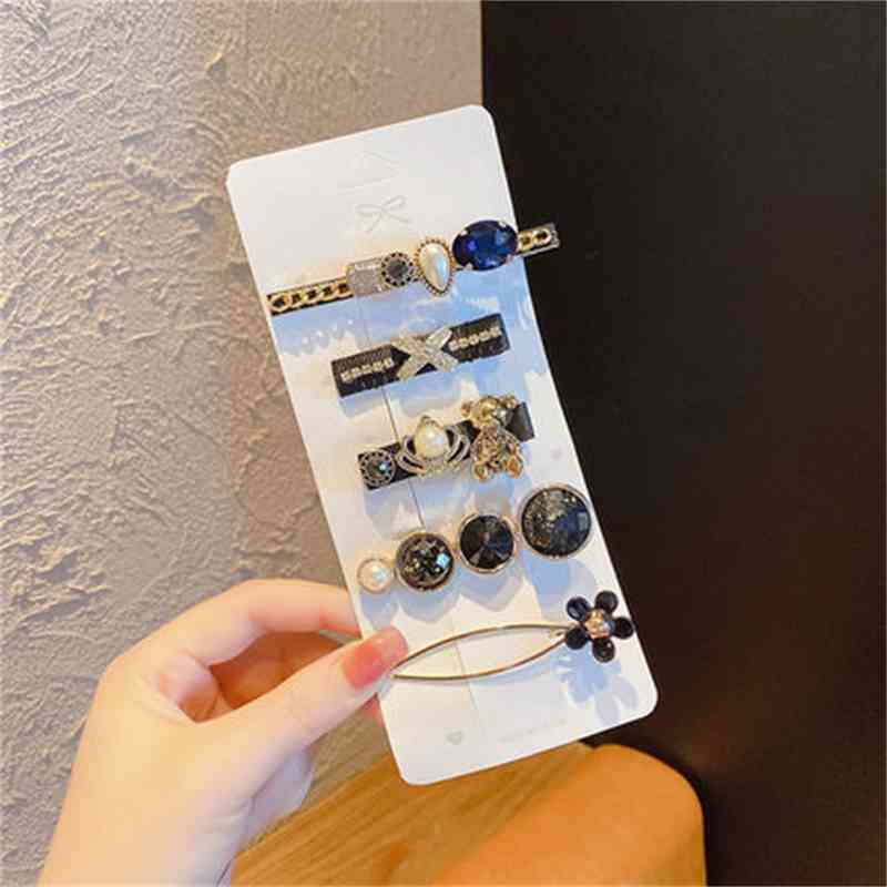Hair Jewelry Accessories 2021 Korean Version Net Red Back of Head Rhinestone Popular Set Pin Girl Side Exquisite Bangs