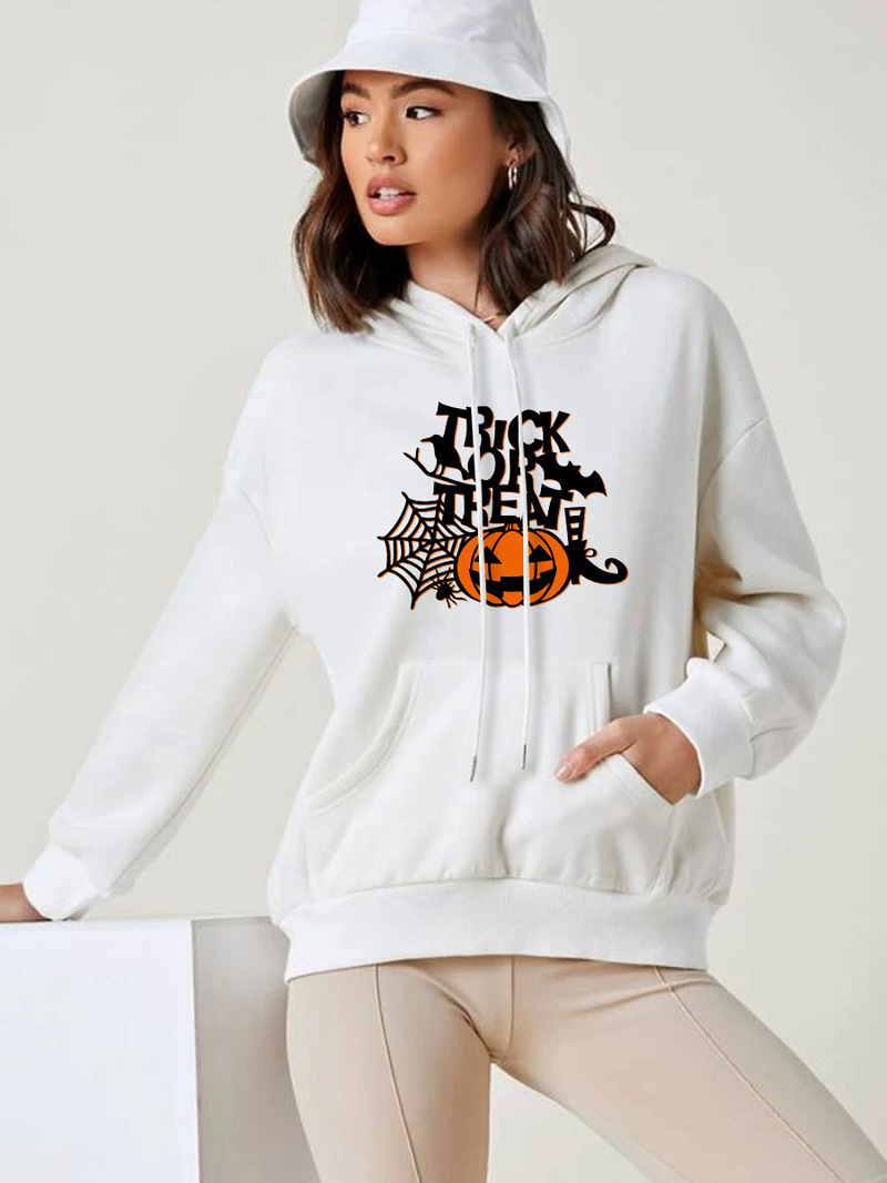 Halloween pumpkin letters spider web printing long-sleeved hoodie loose sweater women, Black
Halloween pumpkin letters spider web printing long-sleeved hoodie loose sweater women, Black