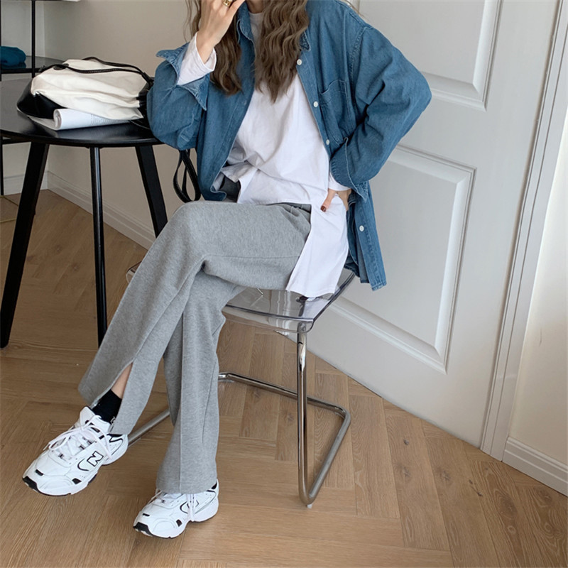 OL Elegant High Waist Plus Velvet Wide Leg Pants Women Spring Autumn Work Casual Female Thick Trousers 210421