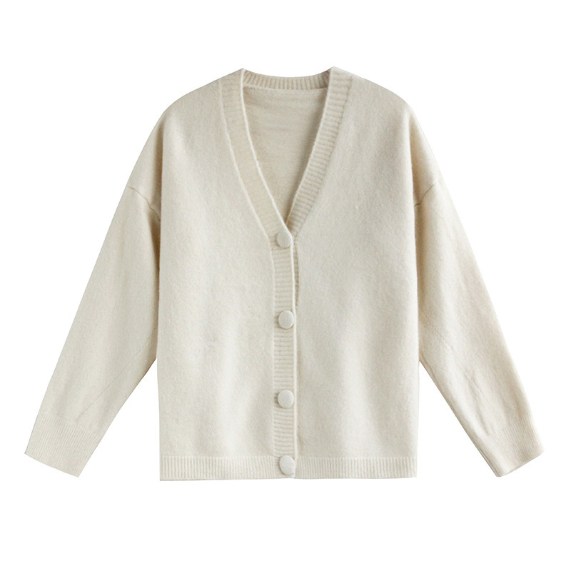 Cute Autumn Office Lady Knitted Cardigan Women Sweet Loose Tops Cardigans Casual Elegant Girls Sweater Coat 210519