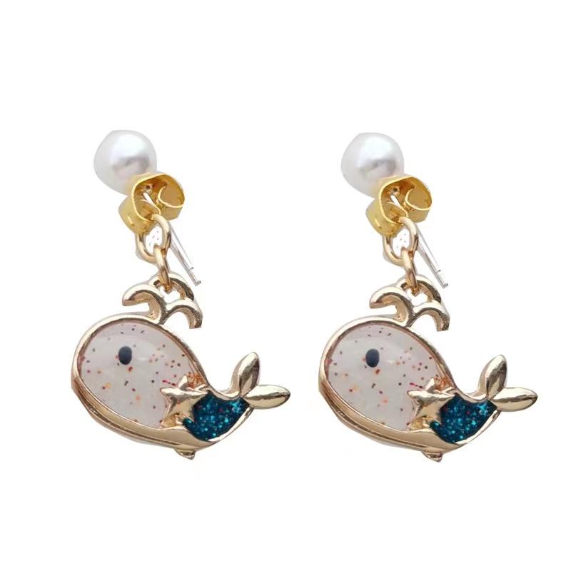 Hoop & Huggie Cute Little Whale Shaped Earrings Sweet Girl Heart Pearl Temperament Clip Summer
Hoop & Huggie Cute Little Whale Shaped Earrings Sweet Girl Heart Pearl Temperament Clip Summer