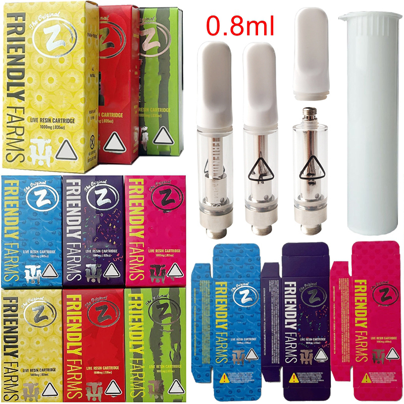 Z Styles Friendly Farms Atomizers 0.8ml Vape Cartridges Packaging 510 Thread Ceramic Coil Carts Glass Thick Oil Wax Vaporizer E Cigarettes 6 Colors
Z Styles Friendly Farms Atomizers 0.8ml Vape Cartridges Packaging 510 Thread Ceramic Coil Carts Glass Thick Oil Wax Vaporizer E Cigarettes 6 Colors