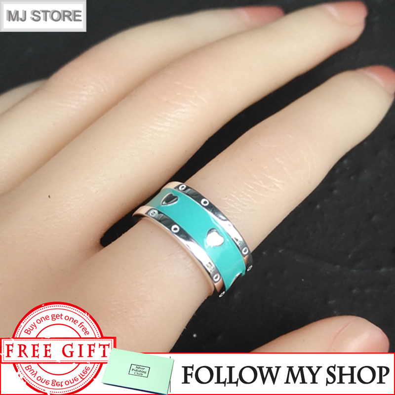 Original 1:1 Sterling Silver 925 TIF Heart-shaped Couple Loves Luxury Brand Jewelry Blue Enamel Ring For Women
Original 1:1 Sterling Silver 925 TIF Heart-shaped Couple Loves Luxury Brand Jewelry Blue Enamel Ring For Women