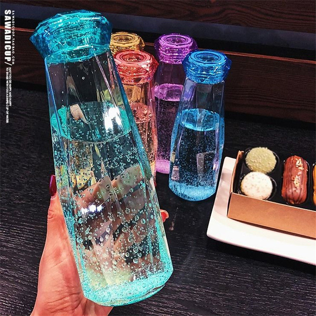 Glass Clear Water Bottle Fashion Travel Mug Sport Lovers Water Bottles Camping Hiking Kettle Drink Crank Cup Diamond Gift, Blue
Glass Clear Water Bottle Fashion Travel Mug Sport Lovers Water Bottles Camping Hiking Kettle Drink Crank Cup Diamond Gift, Blue