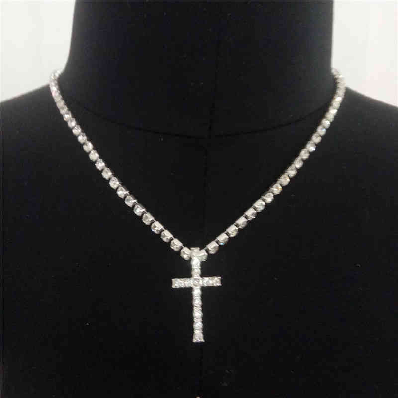 Religious punk ribbon Diamond Necklace DIY diamond chain by0224