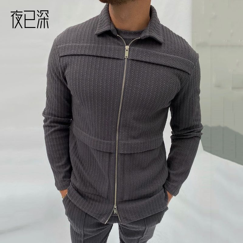 Men's jacket 2021 slim casual autumn coat men's style, Black