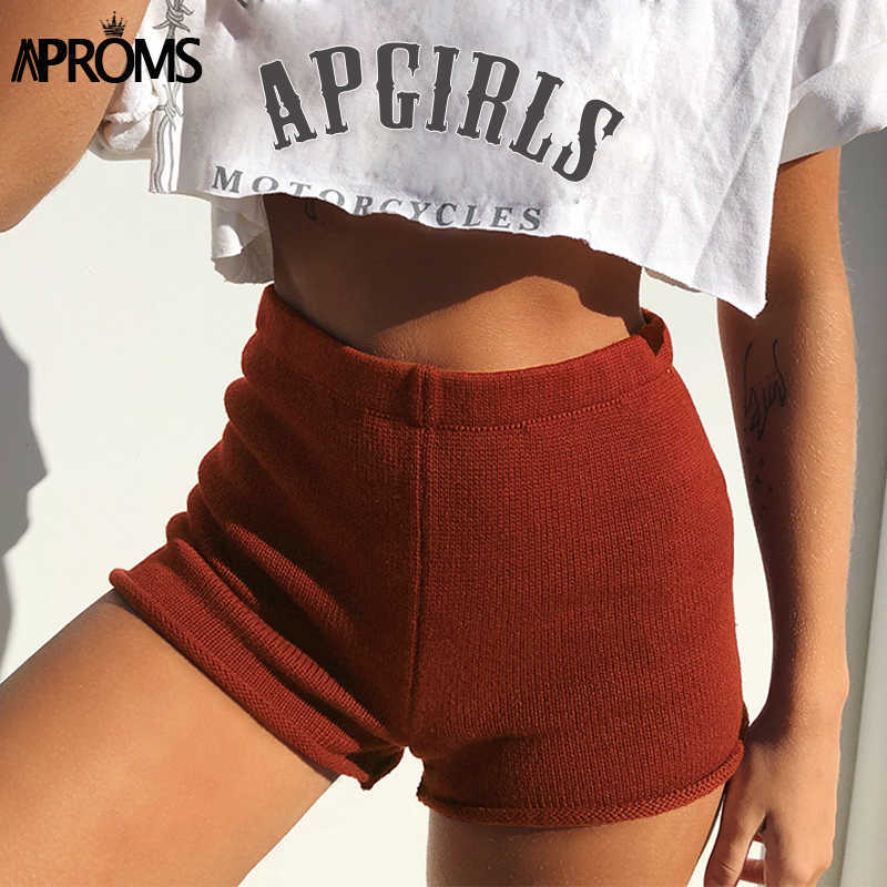 Aproms Vintage Ribbed Knitted High Waist Shorts Women Autumn Solid Color Stretch Bodycon Shorts Female Loungewear Bottoms 210611, Gray
Aproms Vintage Ribbed Knitted High Waist Shorts Women Autumn Solid Color Stretch Bodycon Shorts Female Loungewear Bottoms 210611, Gray