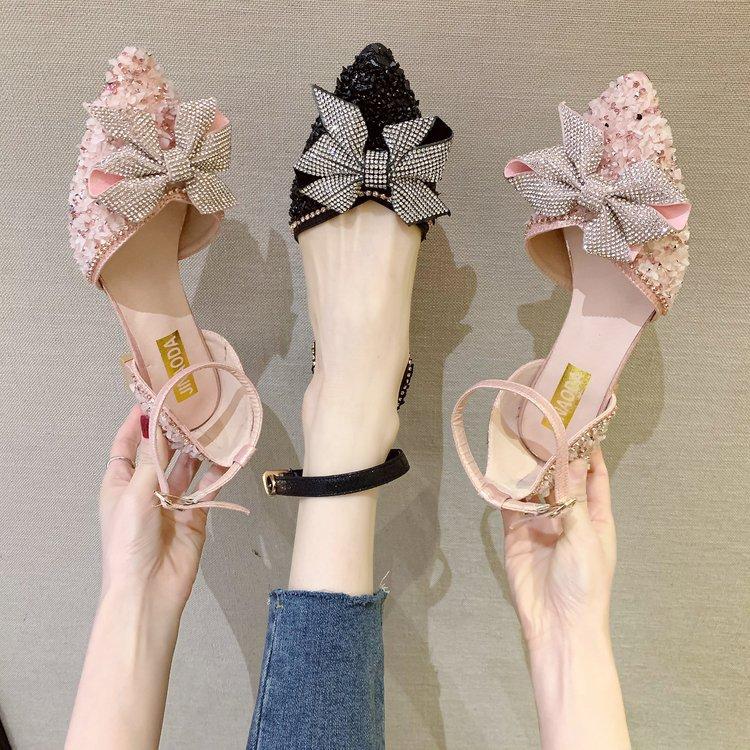 Sandals Women Pumps Pointed Toe Wedding Party Fashion Rhinestone Bow Lady High Heels Hollow Ankle Strap One-word Buckle Shoes, Black
Sandals Women Pumps Pointed Toe Wedding Party Fashion Rhinestone Bow Lady High Heels Hollow Ankle Strap One-word Buckle Shoes, Black