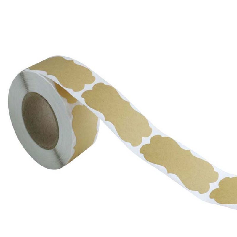 250Pcs/Roll Blanco Kraft Paper Labels Hand-made trays Packaging Sealing Stickers Christmas present Tags Decoration