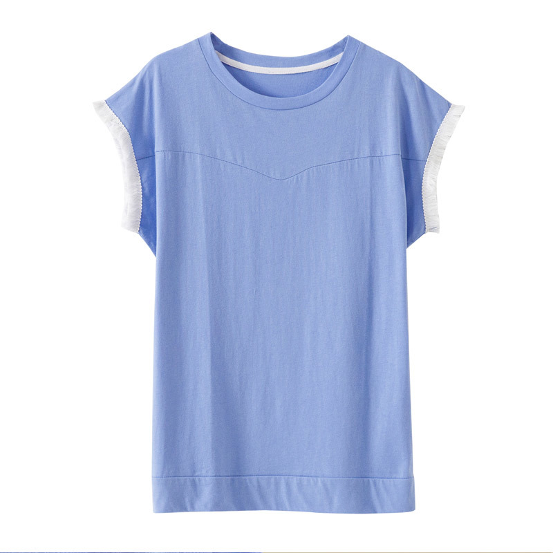 Plus Size blouse Women Summer Fashion Casual O-neck Loose Cotton Short Sleeve Tops Shirts Ladies' Tees 9549 210427