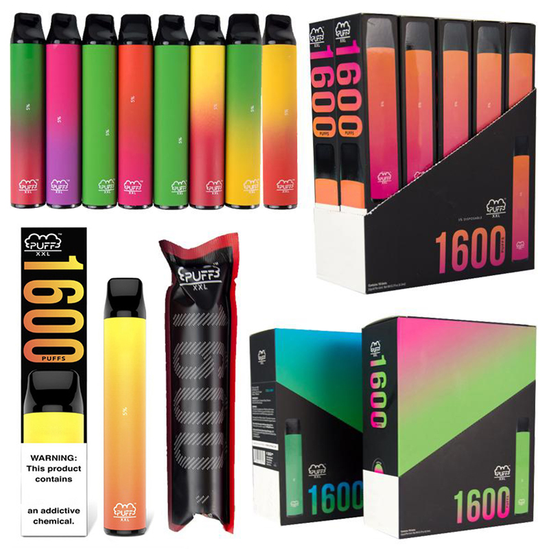 Newest PUFF XXL Disposable Vape Pen Kits 1600 Puffs Bar cigarettes 1000mAh Battery 6.5ML Vapor Pod Device eCigs Electronic E Cigarette
Newest PUFF XXL Disposable Vape Pen Kits 1600 Puffs Bar cigarettes 1000mAh Battery 6.5ML Vapor Pod Device eCigs Electronic E Cigarette