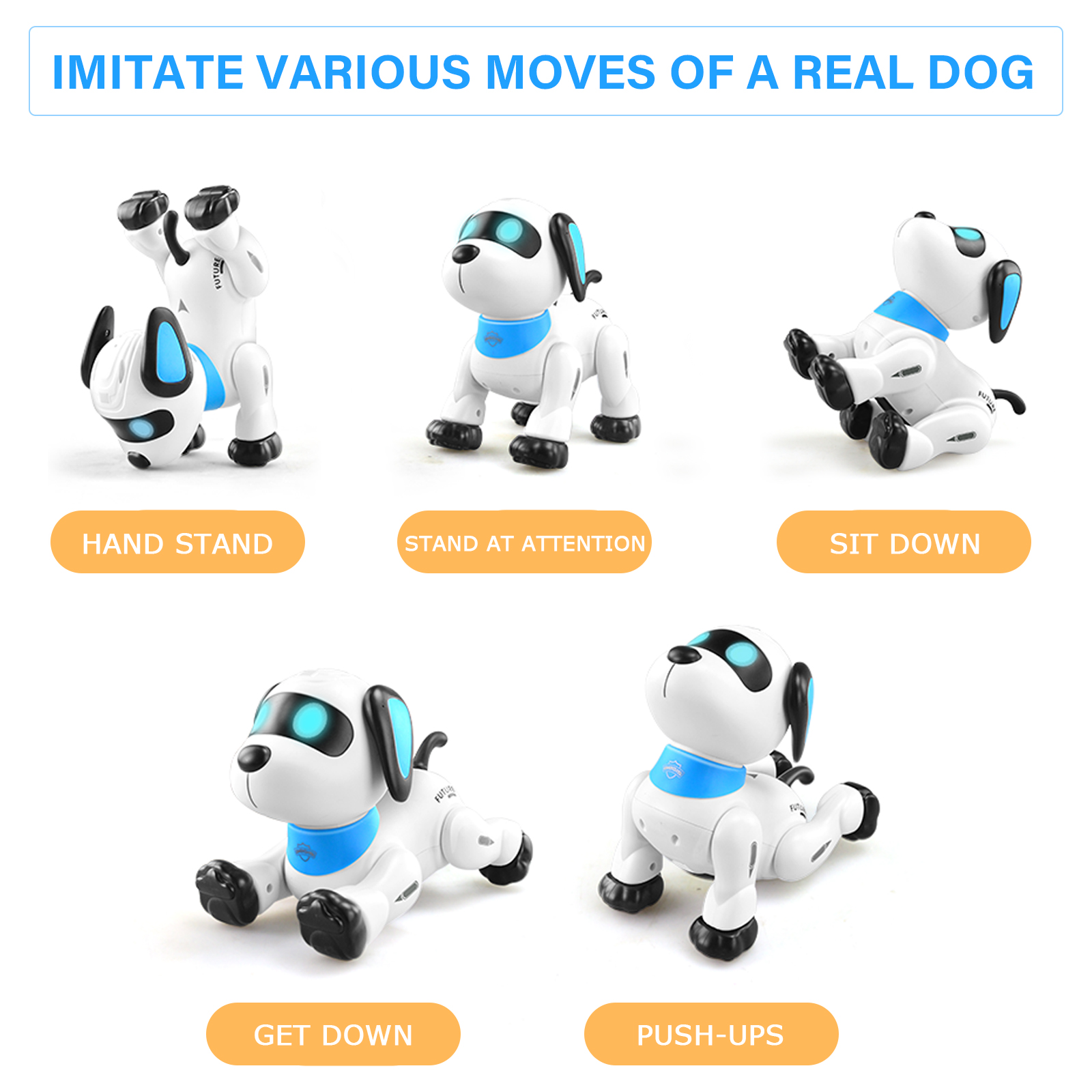 Electronics RobotsLE NENG K21 Electronic Robot Dog Stunt Dog Remote Control Robot Dog Toy Voice Control Music Dancing Toy for Ki
