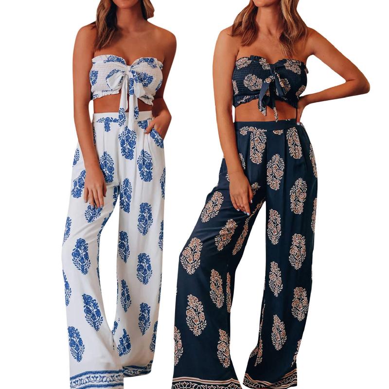 Women' Two Piece Pants Suit Casual Set With Plant Print 2 Pieces Shirts And Long Sportswear
Women' Two Piece Pants Suit Casual Set With Plant Print 2 Pieces Shirts And Long Sportswear