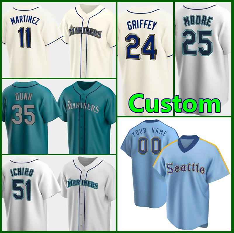 24 Ken Griffey Jr Custom Mariners Baseball 1 Kyle Lewis 17 Mitch Haniger 11 Edgar Martinez 51 Ichiro Suzuki Seattle 25 Dylan Moore Jersey, Custom retro(shuishou)
24 Ken Griffey Jr Custom Mariners Baseball 1 Kyle Lewis 17 Mitch Haniger 11 Edgar Martinez 51 Ichiro Suzuki Seattle 25 Dylan Moore Jersey, Custom retro(shuishou)