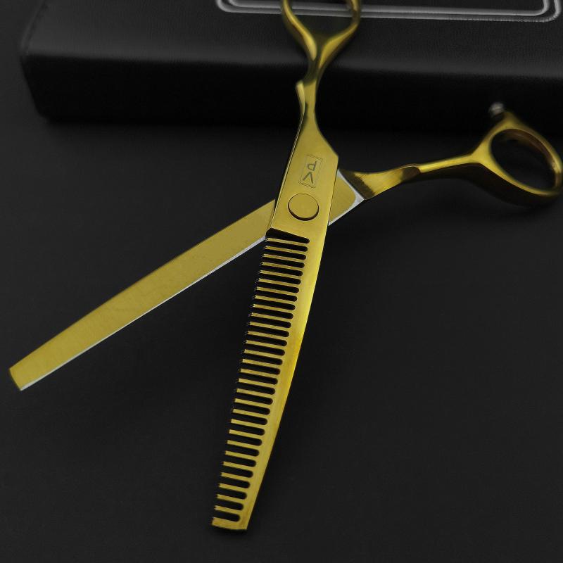 Hair Scissors 6'' 440C Professional Haircut Hairdressing Japane Steel Hairdresser's Thinning Salon Barbershop Golden Set