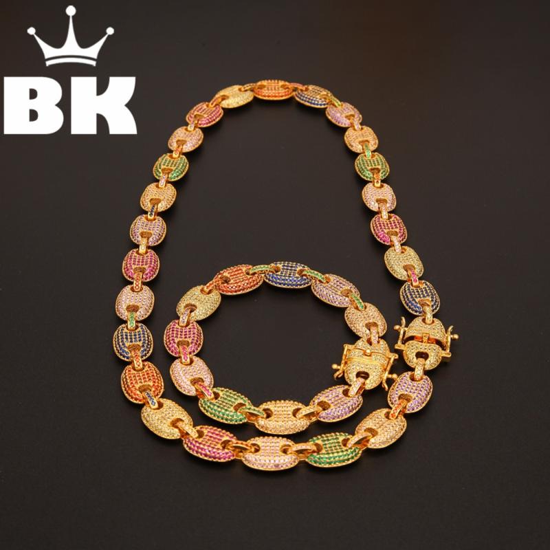 Earrings & Necklace 13mm Mens Micro Paved CZ Mariner Link Choker Bracelet Set Gold Finish Cubic Zirconia Puffed Chain, Silver
Earrings & Necklace 13mm Mens Micro Paved CZ Mariner Link Choker Bracelet Set Gold Finish Cubic Zirconia Puffed Chain, Silver