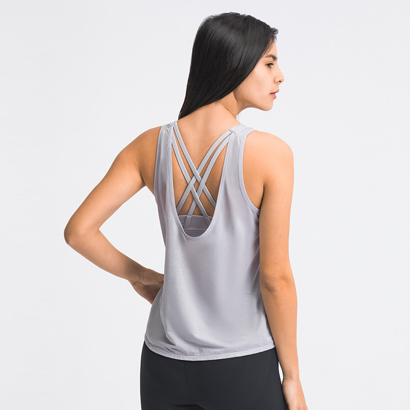 Loose and breathable Tank Camis U-shaped blouse two in one cross back support shockproof sports bra casual fashion yoga tops, White
Loose and breathable Tank Camis U-shaped blouse two in one cross back support shockproof sports bra casual fashion yoga tops, White