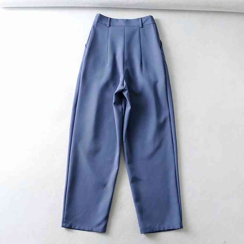 Nomikuma New High Waisted Suit Pants Korean Causal Solid Women Trousers Fashion Elegant Wide Leg Pants Pantalones 6G464 210427