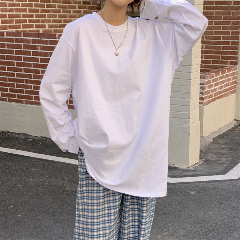 Basic Chic Office Lady Women Solid High Street Split T-Shirts All Match Female Gentle Full Sleeves Tops 210421