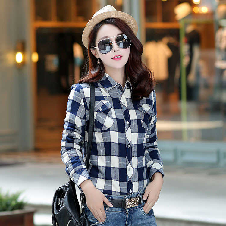 Winter Warm Women Plus Velvet Thicke Plaid Shirt Style Coat Jacket Clothes Tops Female Casual Outerwear 210914